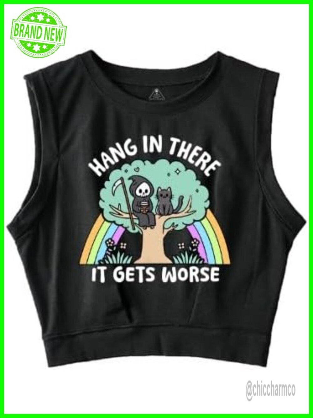 Sleeveless Crop Top - Novelty Design, Strength Training Tee for Magic Gains
